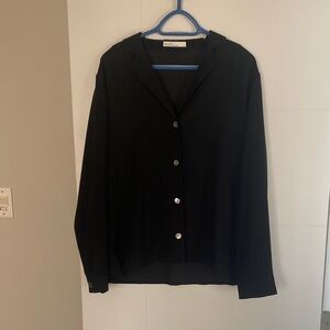 OAK + FORT Black Blazer with Silver Buttons